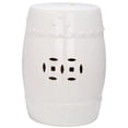 thumbnail image 1 of Pemberly Row Contemporary Ceramic Garden Stool in Cream Finish, 1 of 4