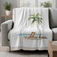 thumbnail image 2 of Beach Coastal Blanket Soft Cozy Warm Throw Blanket for Couch, Plush Fuzzy Flannel Fleece Blankets for Sofa, Summer Nautical Ocean Palm Tree Seaside Bed Blankets Lightweight Gifts for Women, 40"x50", 2 of 9