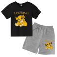 thumbnail image 3 of Conjunto de 2 piezas de camiseta y pantalones cortos con estampado de El Rey León Simba para niños y adolescentes, ropa informal de manga corta, traje de moda, 3 of 5