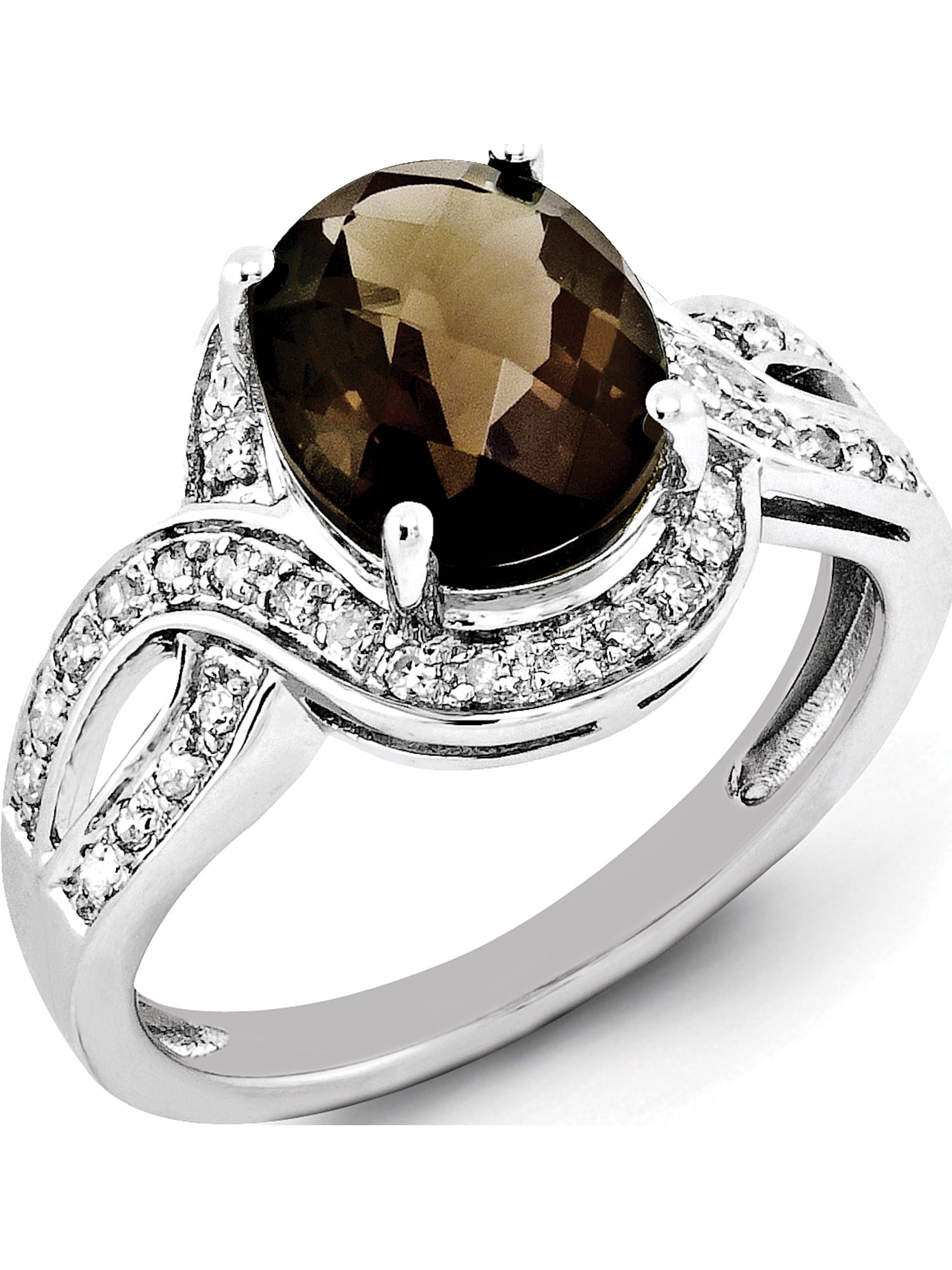 round cut smoky quartz ring smoky crystal ring brown gemstone ring engagement ring sterling silver ring