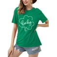 thumbnail image 3 of St. Patrick's Day Shirts for Women Shamrock T Shirt St.Paddys Day Green Clover Short Sleeve Tops, 3 of 6