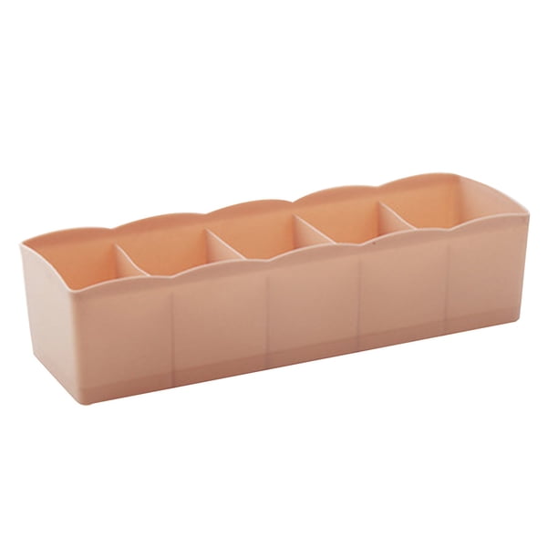 Diseño fresco Cajón de plástico Organizador Corbata Sujetador Calcetines Contenedor de almacenamiento Divisor multipropósito Cajas de Almacenamiento y organización del hogar Rosa claro 6*26.5*8 cm Injueey HA0024-05B