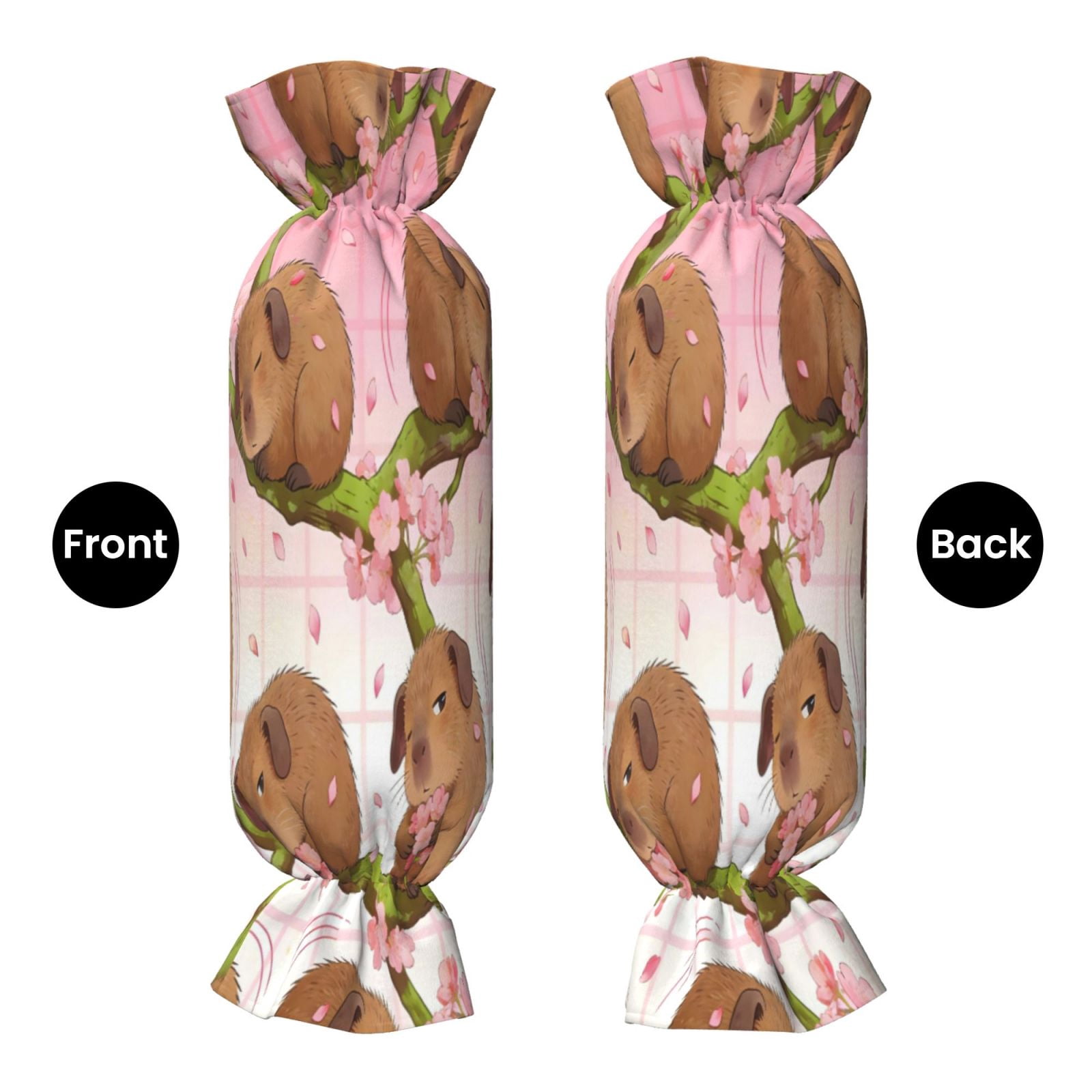 Candy Throw Pillow Travel Cervical Pillow Cylindrical Neck Body Cushion With Insert For Bed Couch Home Decor 9.8x24.4in Capybaras Sleeping On Tree Branches