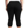 thumbnail image 4 of Xdegoge Womens Capri Leggings Plus Size Elastic Waist Athletic Workout Lightweight Cropped Pants with Pockets Running Gym Yoga Casual Activewear Xl-5Xl, 4 of 8