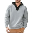 thumbnail image 1 of pstuiky camisas de manga larga para hombre, Sudadera con capucha y gorro de color liso de manga larga para hombre tops de invierno para hombre xl, 1 of 7