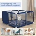 thumbnail image 5 of Baby Playpen, Outdoor Play Yard, Portable Play Yard 4-Panel- Baby Safety Playpen for Infant Toddler Boys,Navy, 5 of 7