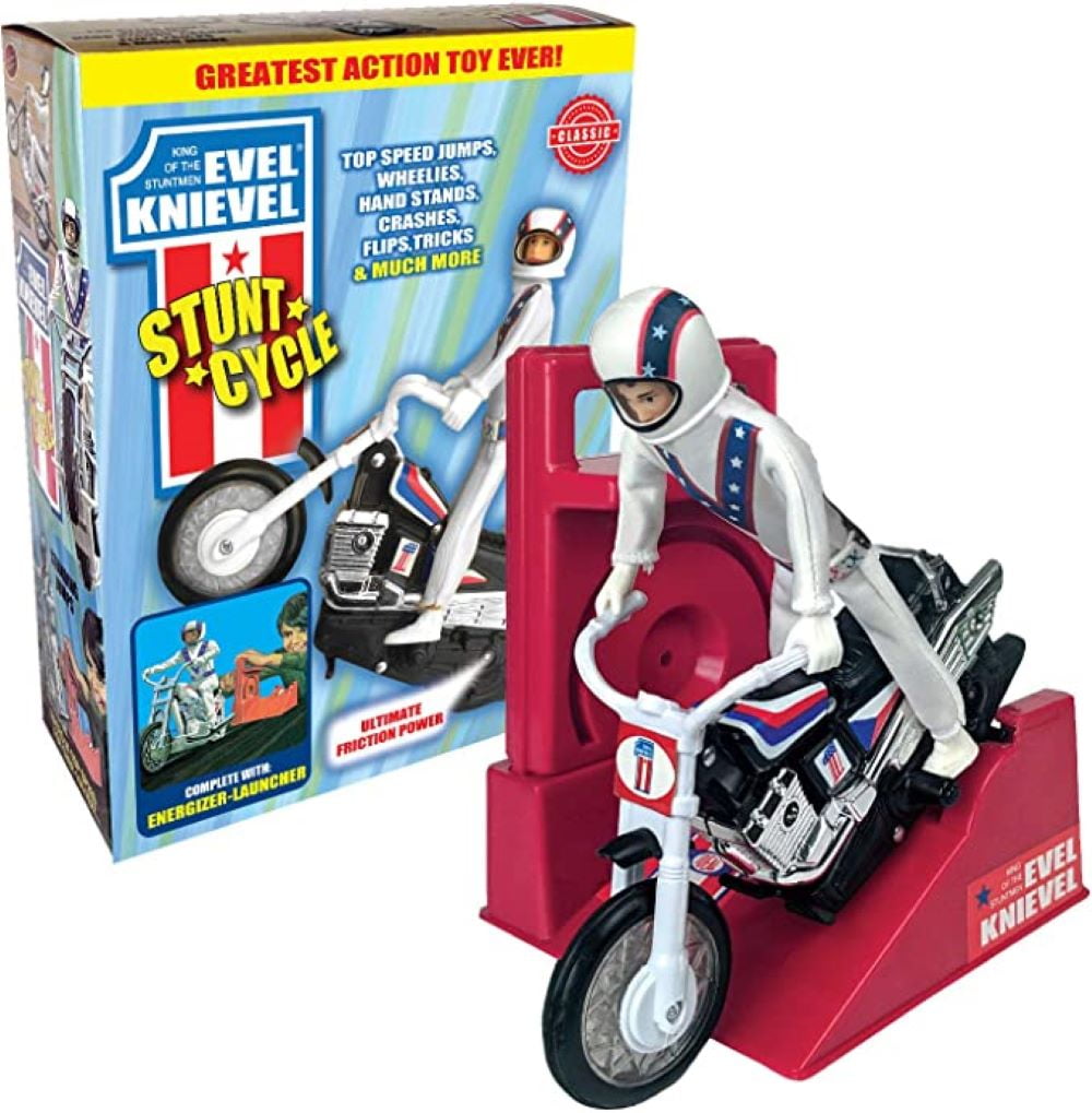 Evel Knievel Stunt Cycle: Ultimate Action Toy for Jumps, Crashes, Flips 8 Inch Bike 1970's Original