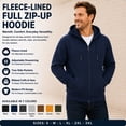 thumbnail image 3 of Men’s 3-Pack Fleece-Lined Zip-Up Hoodies – Warm Cotton Blend, Modern Fit Sweatshirts, 3 of 6