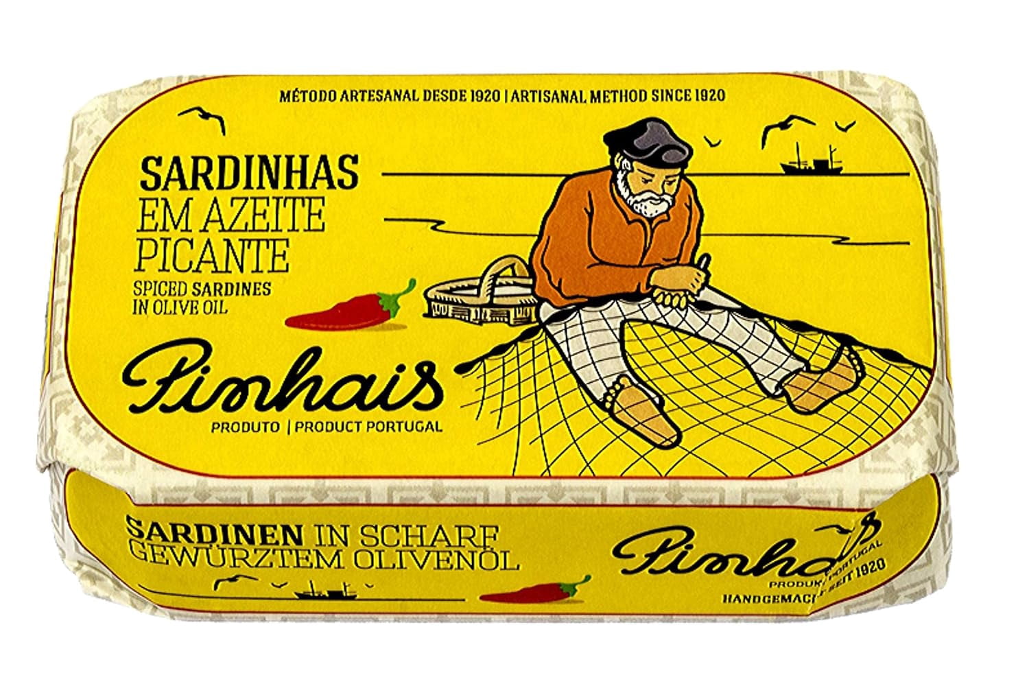 Pinhais Spiced Canned Sardines in Virgin Olive Oil, 4.4oz (Pack of 4)