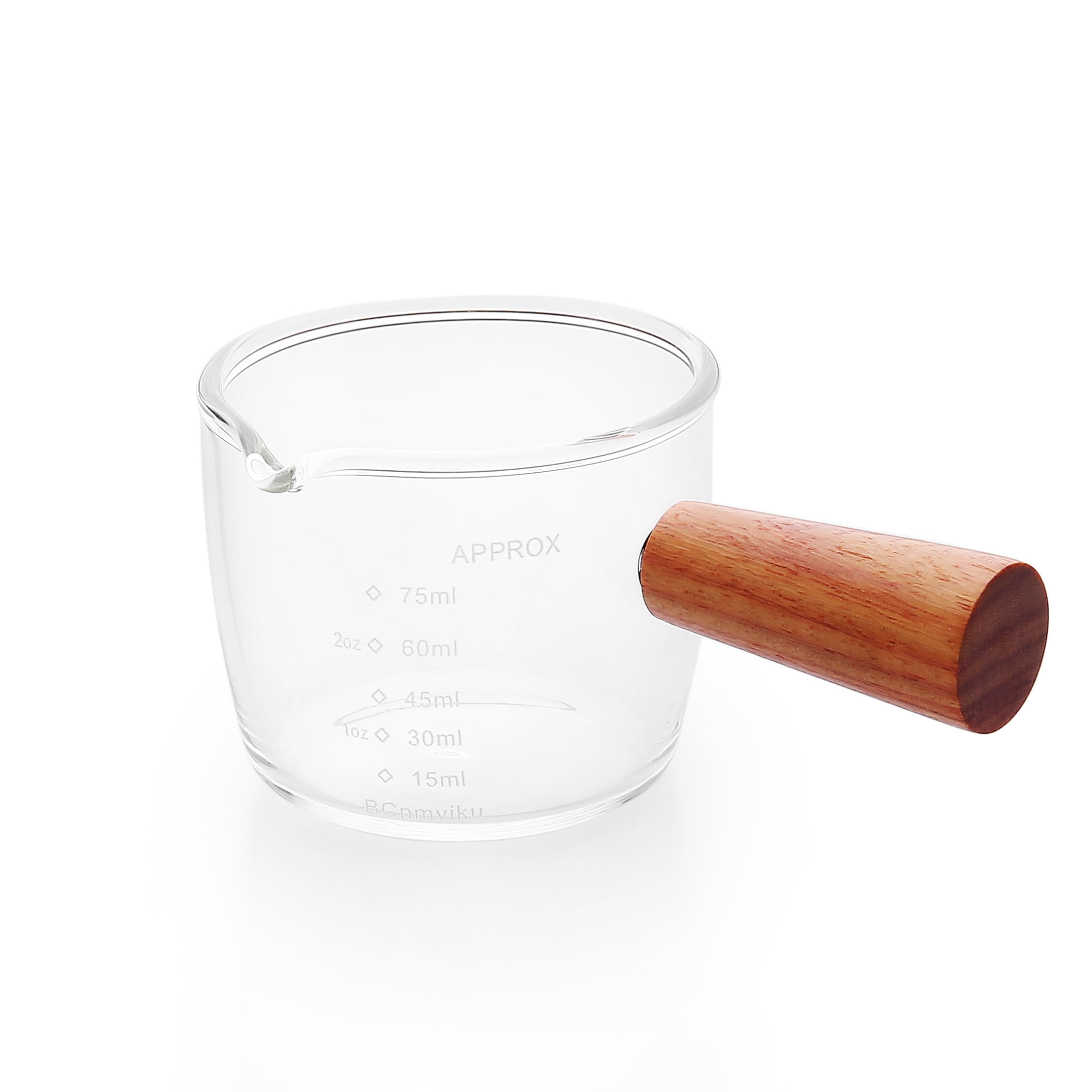 1 Pack Double Spouts Measuring Triple Pitcher Milk Cup with Wood Handle  75ML Espresso Shot Glasses Parts Clear Glass By BCnmviku by BCnmviku - Shop  Online for Kitchen in New Zealand