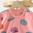 thumbnail image 5 of mgoYE Pajamas for Baby Girls Boys 12 18 24 Months 2T 3T 4T 5T Girls Outfit Letter Graphic Short Sleeve Shirt T-Shirt Tops + Casual Shorts Outfit Set 9-18 Months, 5 of 8