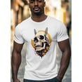 thumbnail image 2 of Skull Bee Men's T Shirts Funny Abstract T-Shirt for Men Crew Neck Tees Cotton Tops, White, 3XL, 2 of 7