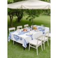 thumbnail image 4 of Outdoor Tablecloth with Umbrella Hole for Patio/Picnic/Party/Camping, Purple Blue Hot Air Balloon Waterproof Table Cloth Rectangle Table Cover Washable, Modern Balloon Float Clouds (60"x 84"), 4 of 8