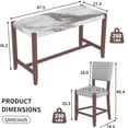 thumbnail image 3 of JERFIT 5-Piece Counter Height Dining Set with Faux Marble Tabletop and Upholstered Chairs, Modern Kitchen Pub Table Set for Small Spaces, White and Gray, 3 of 10