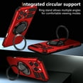 thumbnail image 5 of ELEHOLD for iPhone 16 Pro Magnetic Case [Compatible with Mag Safe] Invisible Stand with Ring Kickstand,Military Grade Shockproof Full Protective Case,Red, 5 of 11