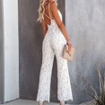 thumbnail image 5 of GZWYHT Sets for Women Jumpsuits for Women Women V Neck Strap Jumpsuit Sleeveless Lace Embroidery Suits Club Wear Rompers Lounge Sets for Women Summer Sets for Women White XXL, 5 of 6