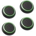 thumbnail image 1 of Tapa de agarre de silicona para joystick analógico (4 paquetes/2 pares, negro/verde), apta para usar con mangos Pro de Ps5/ps4/ps3/ps2/xbox 360/one/switch, 1 of 5