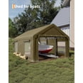thumbnail image 4 of EastVita Heavy-Duty Carport Canopy with Roll-Up Windows Doors Waterproof Garage Tent Shelter for Cars Trucks Boats 180G Durable Tarp Cover, 4 of 7