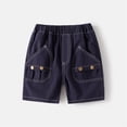 thumbnail image 2 of Mercatoo Toddler Baby Stretchy Casual Denim Shorts Summer Solid Color Jean Shorts 1 to 6 Years Boy Classic Cargo Shorts, 2 of 3