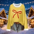 thumbnail image 6 of Craaazy Christmas Womens Shirts Fleece Crew Neck Long Sleeve Womens Tops Christmas Prints Loose Pullover Gifts for Women, 6 of 6