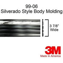 Black Chrome Side Body Trim Molding 1999-2006 Chevy Silverado - 3-7/8" Wide (Quarter Roll - 5 ft)