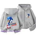 thumbnail image 3 of Sudadera con capucha y cremallera para niños Sonic Lightning 2024 con estampado de dibujos animados Otoño/Invierno Sudadera de manga larga Chaqueta informal Top 2-12 años Niños Niñas, 3 of 5