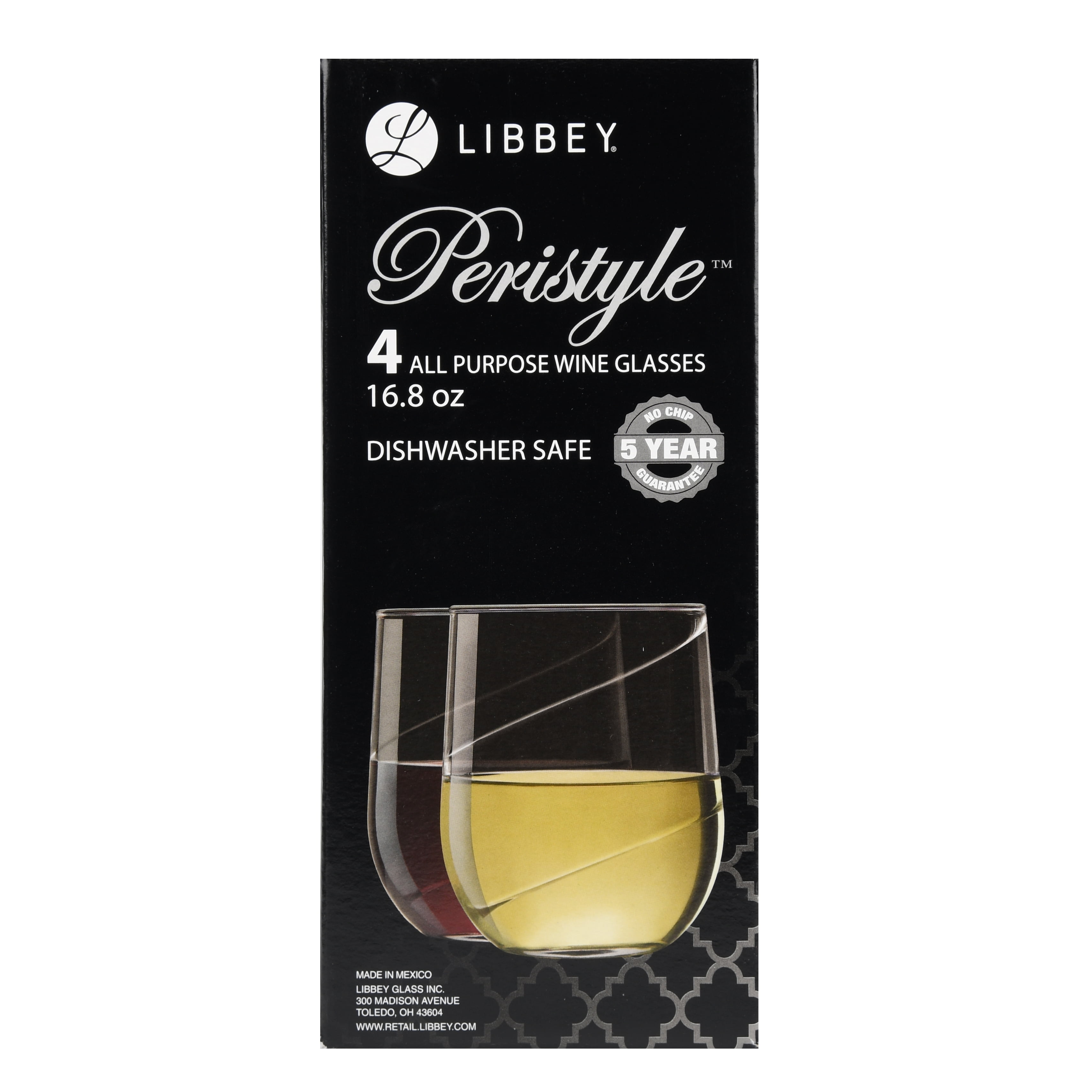 Libbey Peristyle All Purpose Stemless Wine Glasses Set Of 4 Libbey Peristyle All Purpose Stemless Wine Glasses Set Of 4 Com