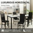 thumbnail image 6 of AWQM 5 Piece Dining Table Set, Faux Marble Kitchen Table and Chairs for 4, Dining Room Table Set with 4 PU Leather Chairs, White, 6 of 8