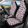 thumbnail image 2 of HUIACONG Pink Leopard Print Car Seat Cover Full Set with Steering Wheel Cover Coasters Seat Belt Pads Armrest Cover Headrest Cover Keychain,14 Pcs Auto Accessories for Women Interior,Easy to Install, 2 of 8
