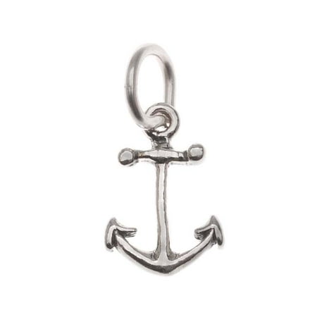 Sterling Silver Anchor Charm - Sterling Silver Charm, Small Nautical Anchor 13mm, 1 Piece, Silver