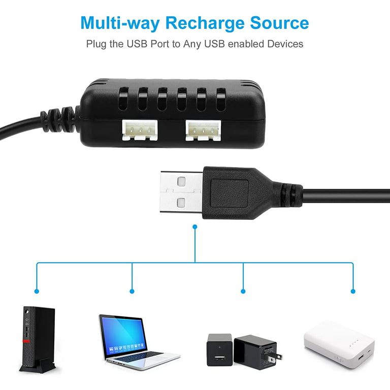 Câble de charge USB de batterie LiPo 7,4 V avec 2 connecteurs XH-3P pour  voiture RC bateau Rock Crawler FPV Quadcopter 7,4 V Câble de chargeur de