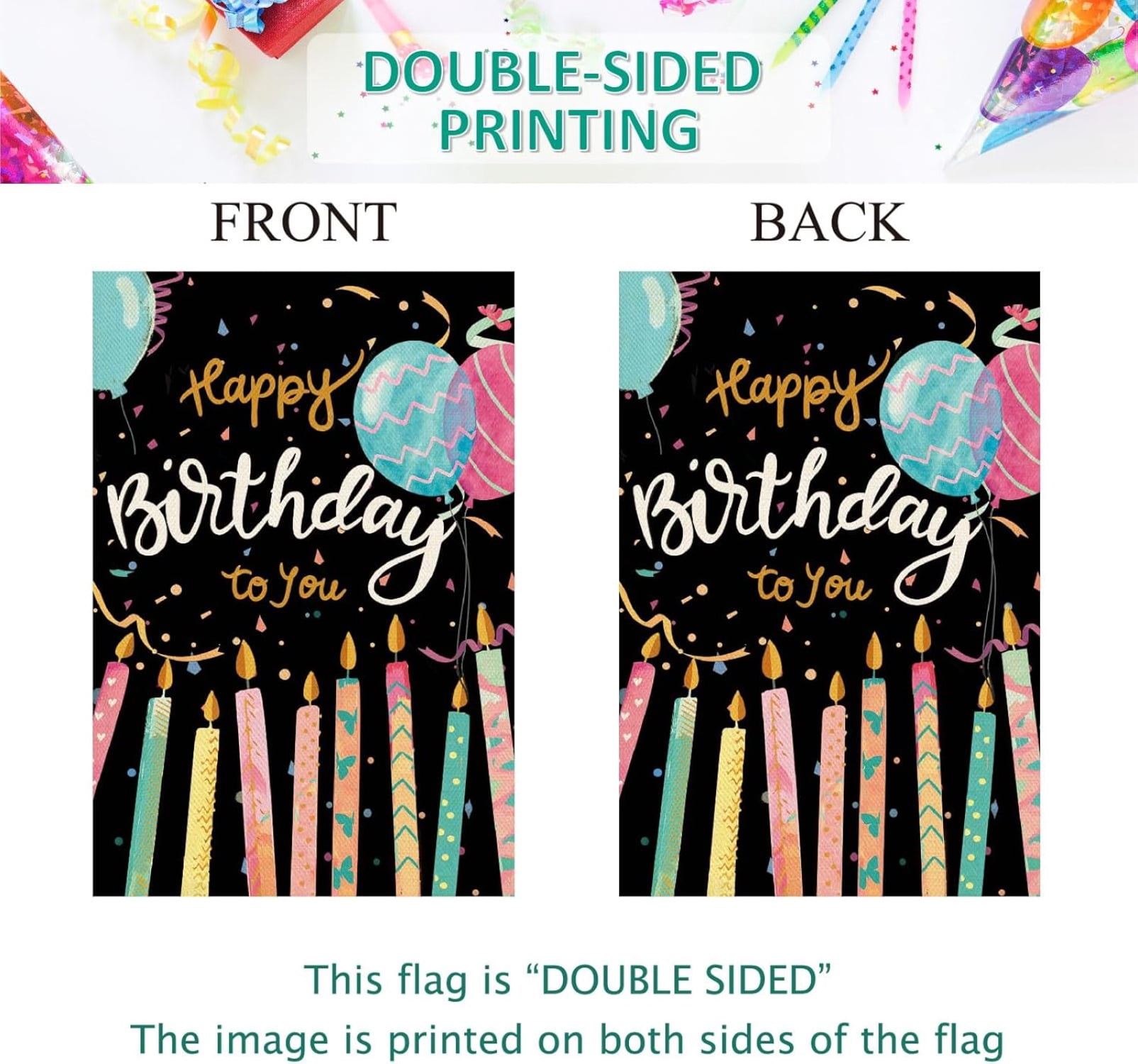 Happy Birthday House Flag Double Sided Birthday Party Welcome Garden Yard Flag Vertical Farmhouse Outdoor Outside Home Celebration Decoration