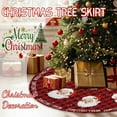 thumbnail image 7 of Christmas Tree Skirt Red Faux Fur Classic Pattern Tree Skirt Soft Plush Tree Mat Furry Xmas Tree Base Cover for Winter Holiday Party Home Christmas Decoration 59.06x59.06inch, 7 of 7
