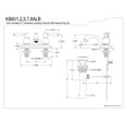thumbnail image 3 of Kingston Brass KB607ALB 4 in. Centerset Bathroom Faucet, Brushed Nickel/Polished Chrome, 3 of 3
