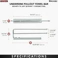 thumbnail image 3 of Rev-A-Shelf Pullout Dish Towel Bar Under Kitchen Cabinet, Chrome, 563-51-C, 3 of 10