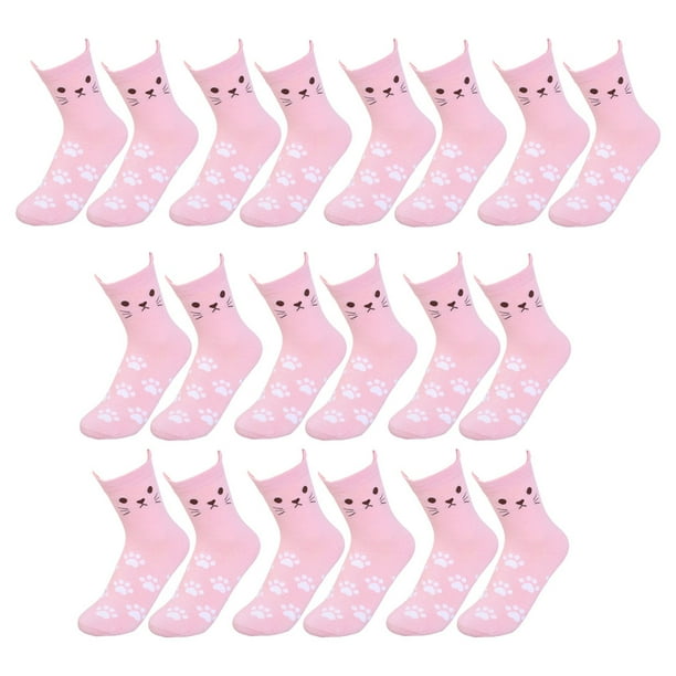 Jumpingount 10 piezas, medias transpirables amigables con la piel, calcetines de dibujos animados, lindos y divertidos calcetines multicolores, calcetín Medias Rosado 36-44 Jumpingount AP012570-01