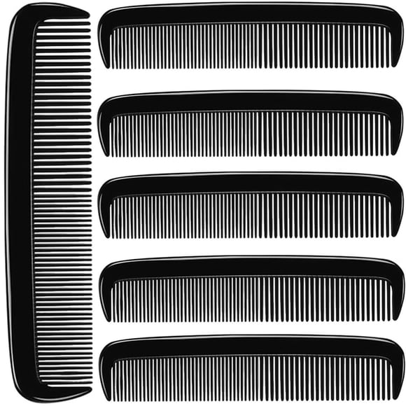 LUXXII (paquete de 6) peine de bolsillo de 5 pulgadas para barba y bigote, peines para cabello de hombre, barba, bigote y patillas