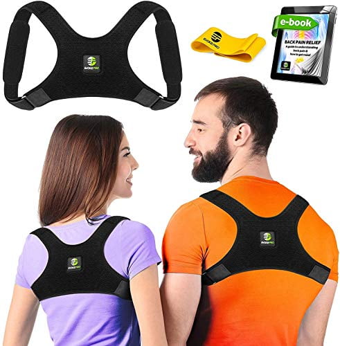 Back Posture Corrector for Women and Men - Shoulder Brace Back Posture Corrector - Upper Back Support - Back Straightener Posture Corrector - Resistance Band Included (Regular)