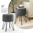 thumbnail image 5 of Hearth & Harbor Ottoman with Storage, Round Storage Ottoman, Vanity Stool and Foot Stool with Storage, Boucle Grey, 5 of 8
