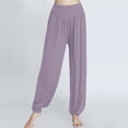 thumbnail image 4 of Audhol Flowy Pants for Women, Womens Elastic Loose Casual Cotton Soft Yoga Sports Dance Harem Pants Beach Pants for Women Wine 3XL, 4 of 5