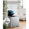 thumbnail image 5 of Dual Compartment Kitchen Trash Can, 2 x 10.5 Gallon Stainless Steel Garbage & Recycling Bin Combo for Kitchen, Soft Close Lids, Odor Proof, Hands Free, 5 of 9