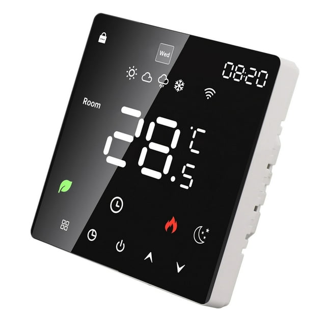 Thermostat Intelligent, Thermostat Programmable avec Écran Tactile Couleur LCD Contrôleur de Température Numérique pour Maison Hôtel Bureau
