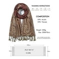 thumbnail image 2 of Pashmina Scarf Women Luxury Reversible Shawl Paisley Wrap Blanket Rave Scarves with Fringes 78.5'' X 27.5''(Red Brown), 2 of 7