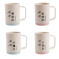 thumbnail image 4 of Ounissouiy Taza de para parejas con asa, tazas para cepillos de dientes, reutilizable, con contraste de colores, soporte de de Juegos de accesorios de baño rosa 2, 4 of 6