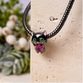 thumbnail image 4 of 925 Sterling Silver Black Cat Embraces Heart Gemstone Charm for Bracelet Charms Bangle Pendant Jewelry, 4 of 4