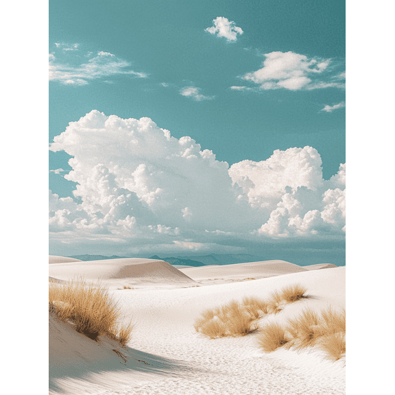 White Sands Desert Landscape Canvas Art Print/Decorative Painting， Suitable for Living Room，Office， Hotel， and Gallery Wall Decor.