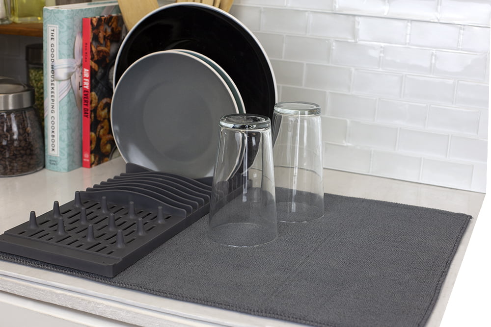 Home Basics Highly Absorbent Jumbo Microfiber Dish Drying Mat