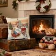 thumbnail image 6 of hulanddfd Christmas Throw Pillow Cover 18"x18" Linen Pillow Case with Santa and Woman Patterns Winter Holiday Decor Throw Cushion Case for Couch Sofa Living room Bedroom Indoor Home Decor, 6 of 6