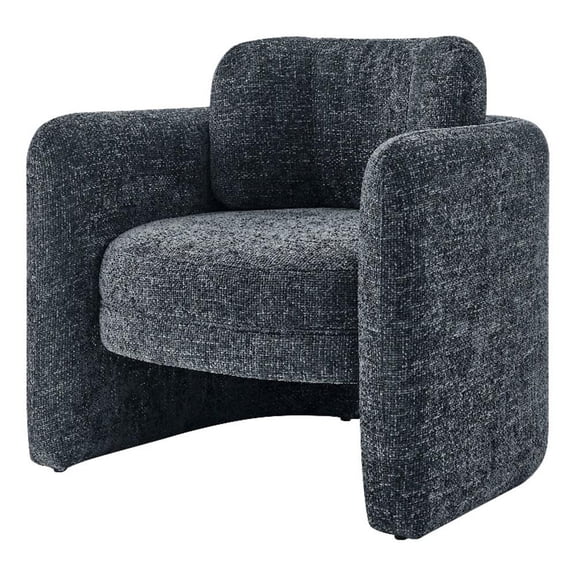 NPD Furniture Deryll Fabric Accent Arm Chair in Grenada Charcoal