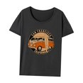 thumbnail image 3 of Camiseta para Mujer Ropa Deportiva de Verano Ropa de Ajuste Regular Traje de Moda Cuello Redondo Gris, 3 of 7